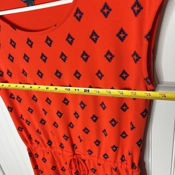 Tommy Hilfiger Dress Sz SP Cotton Drawstring Sundress Beach Red Black 0108 - Picture 12 of 14